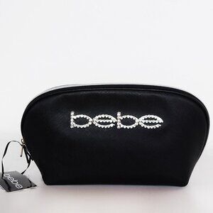 BEBE Large Cosmetic Makeup Bag with Two Bottles Zip